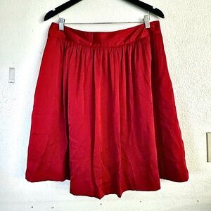 Red Fancy Satin Skirt